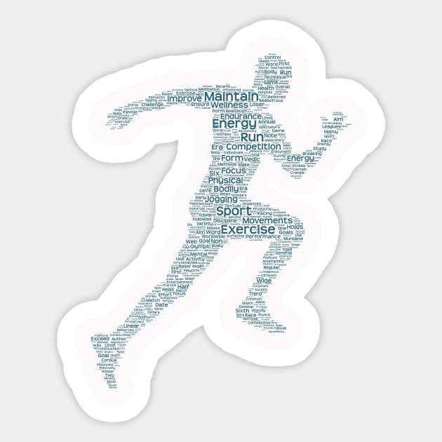 Runner Sport Silhouette Shape Text Word Cloud Sticker by Cubebox